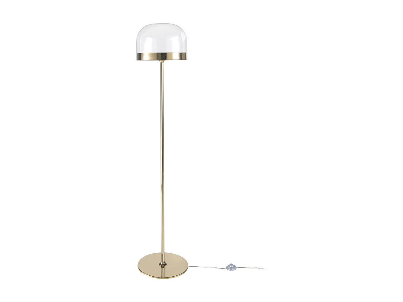 Candeeiro de pé em aço dourado e vidro 8067