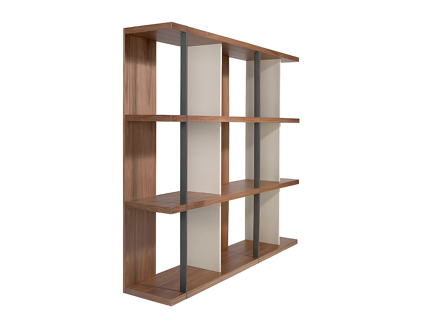 Étagères en noyer et acier noir 3236 ANGEL CERDA