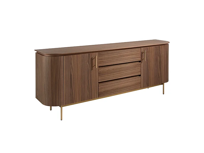 Buffet en bois Noyer et acier poli doré 3228 ANGEL CERDA