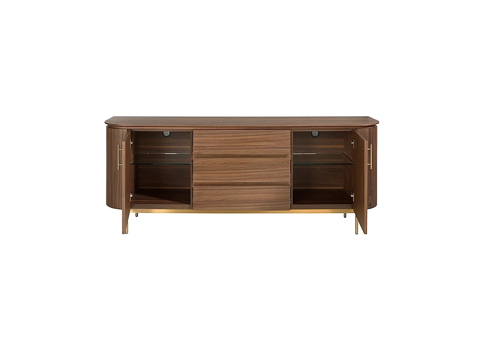 Sideboard Nussbaum und goldener polierter Stahl 3228 ANGEL CERDA