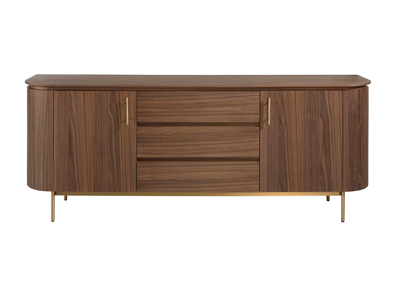 Sideboard Nussbaum und goldener polierter Stahl 3228 ANGEL CERDA