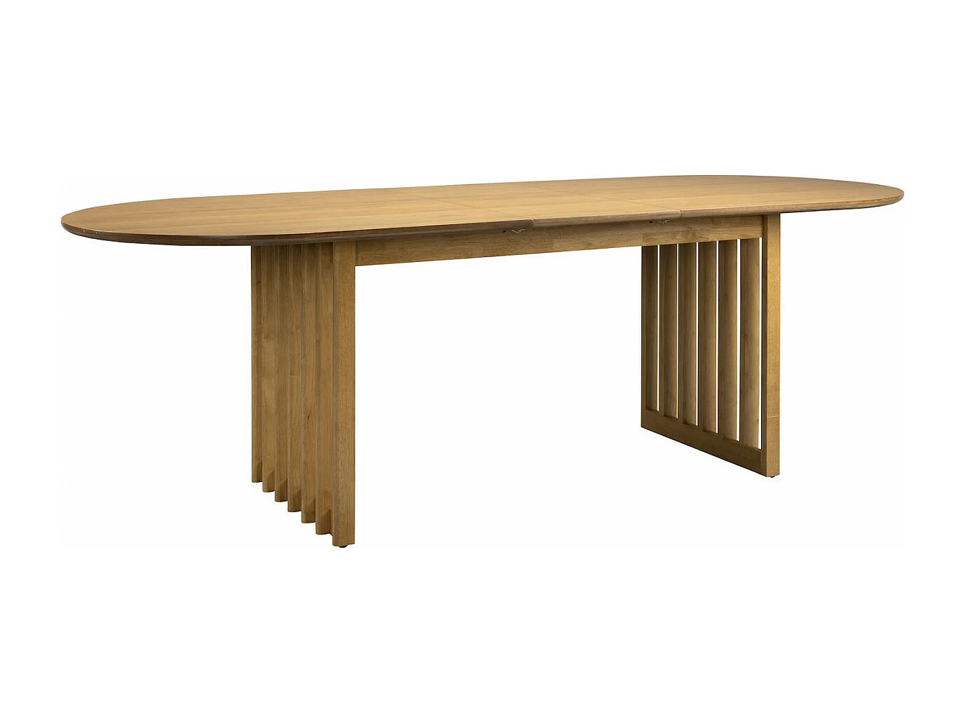 BARLET - Table de repas extensible ovale en bois de chêne clair