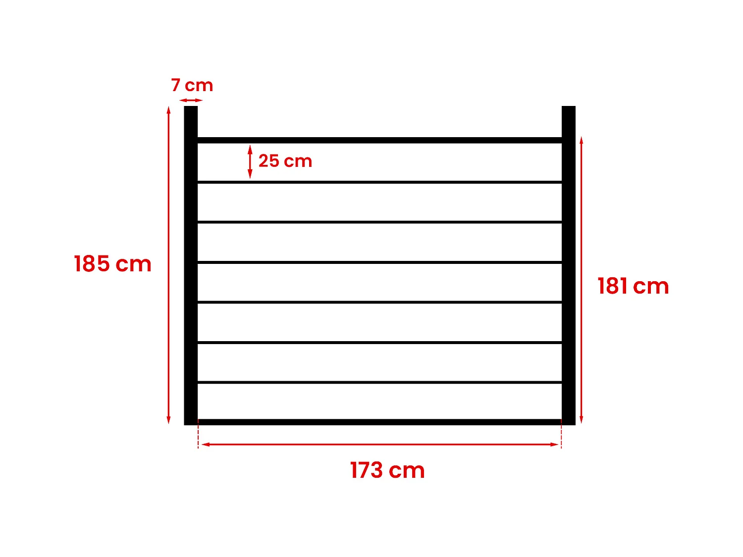 Valla de láminas Alt.181 cm - kit 7 láminas composite + 2 postes gris claro - ENOLA