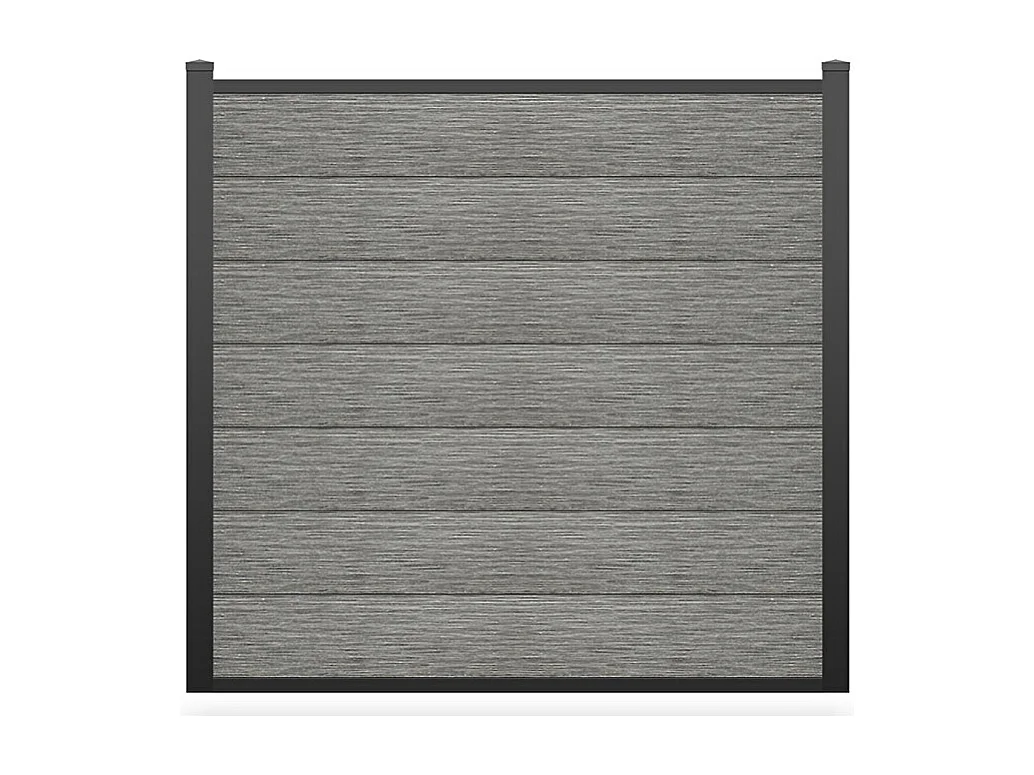 Pannelli della recinzione da posare H.181 cm kit 7 lamine composite + 2 pali Grigio - ENOLA