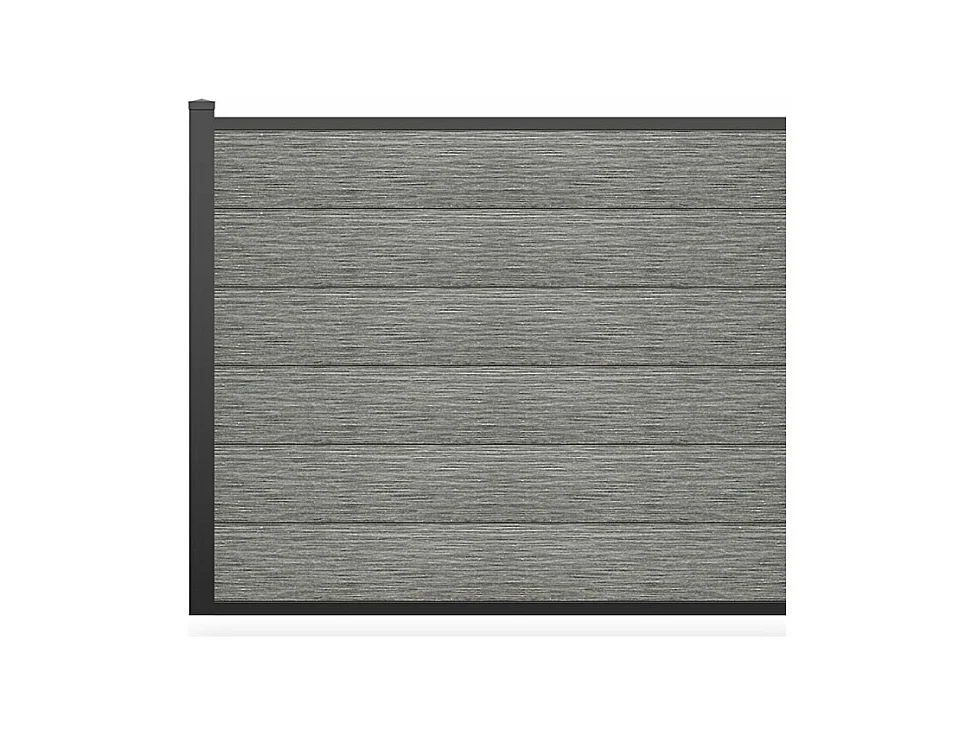 Sichtschutz zum Aufstellen - H 156 cm - Set aus 6 Verbundstofflamellen + 1 Pfosten - Hellgrau - ENOLA