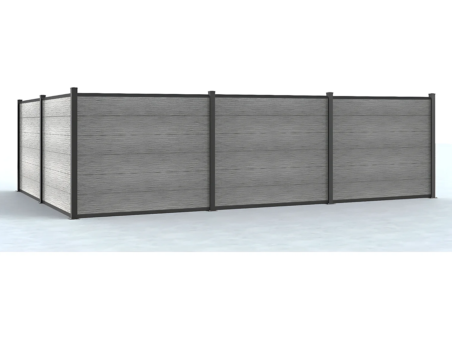 Sichtschutz zum Aufstellen - H 156 cm - Set aus 6 Verbundstofflamellen + 1 Pfosten - Hellgrau - ENOLA