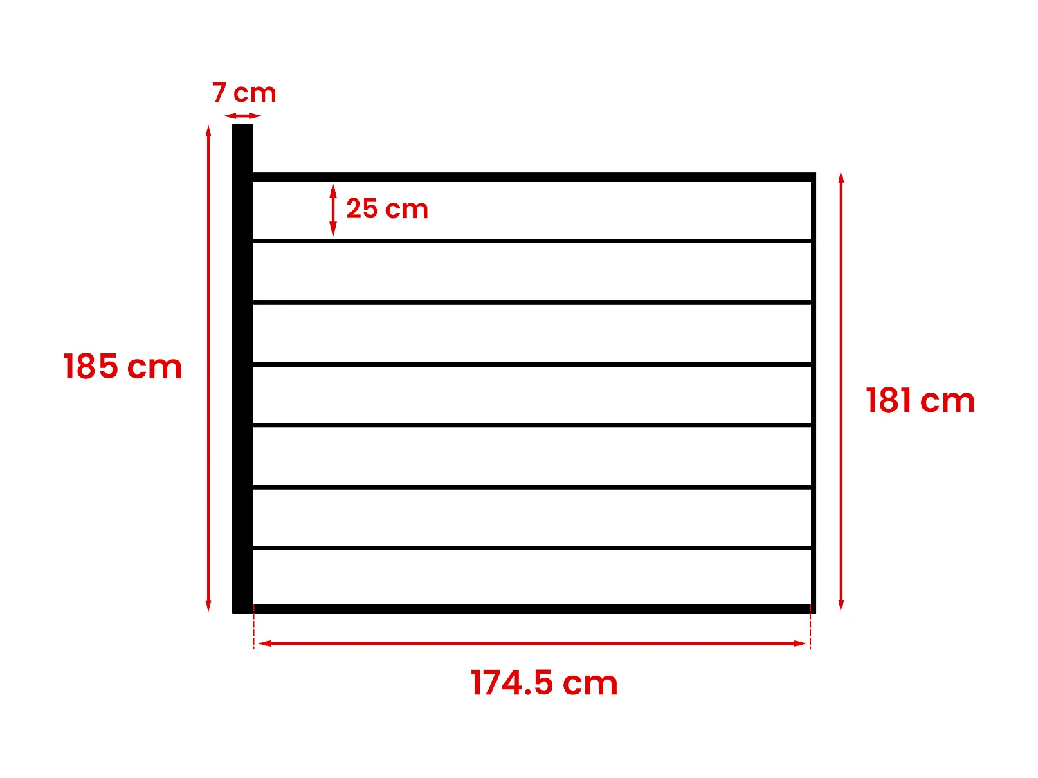 Vedação de pousar, altura 181 cm – Kit com 7 lâminas em compósito + 1 poste cinzento claro – ENOLA