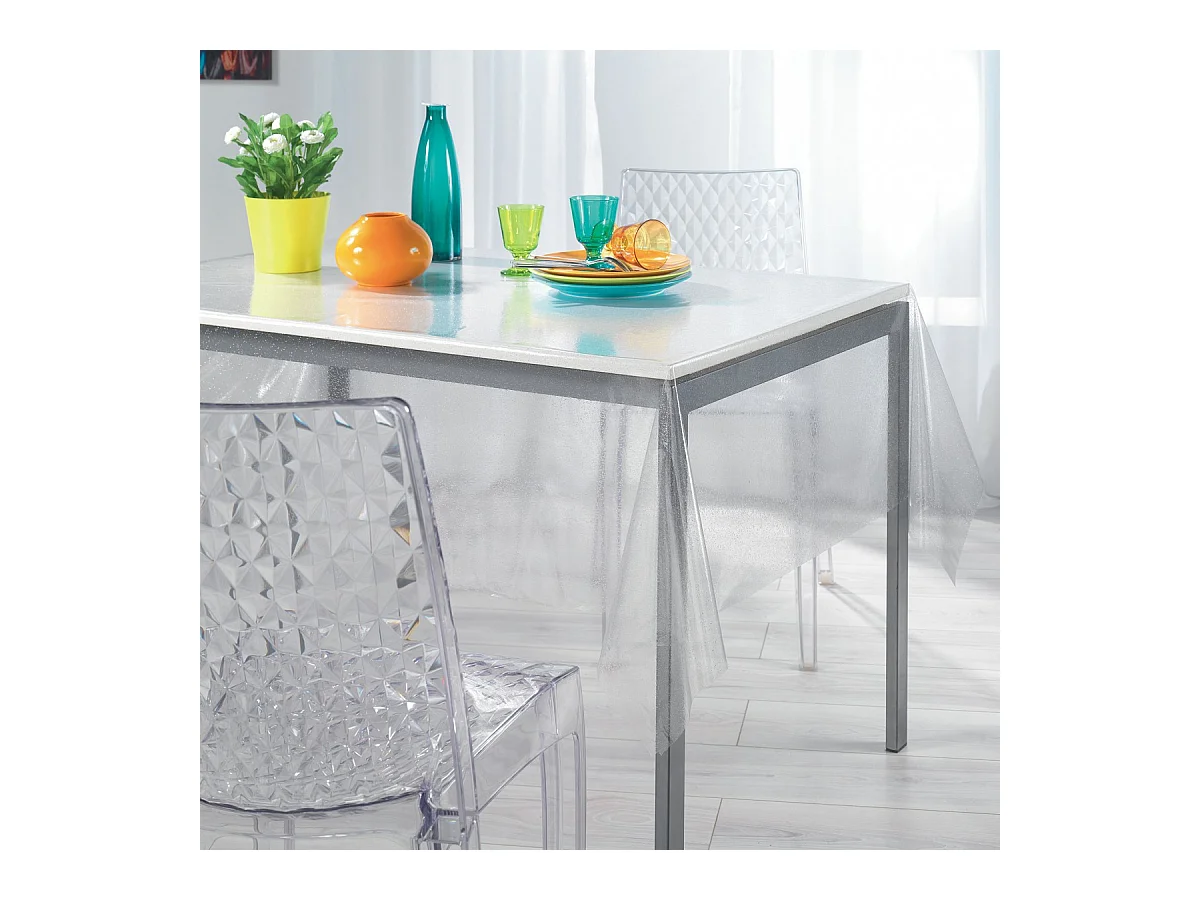 Nappe Cristal "Paillette" 140x240cm Transparent