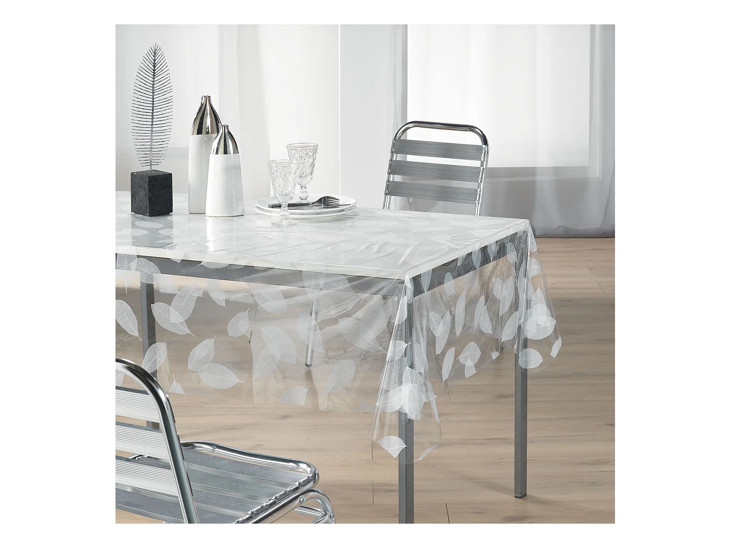 Nappe Cristal "Feuille" 140x240cm Transparent