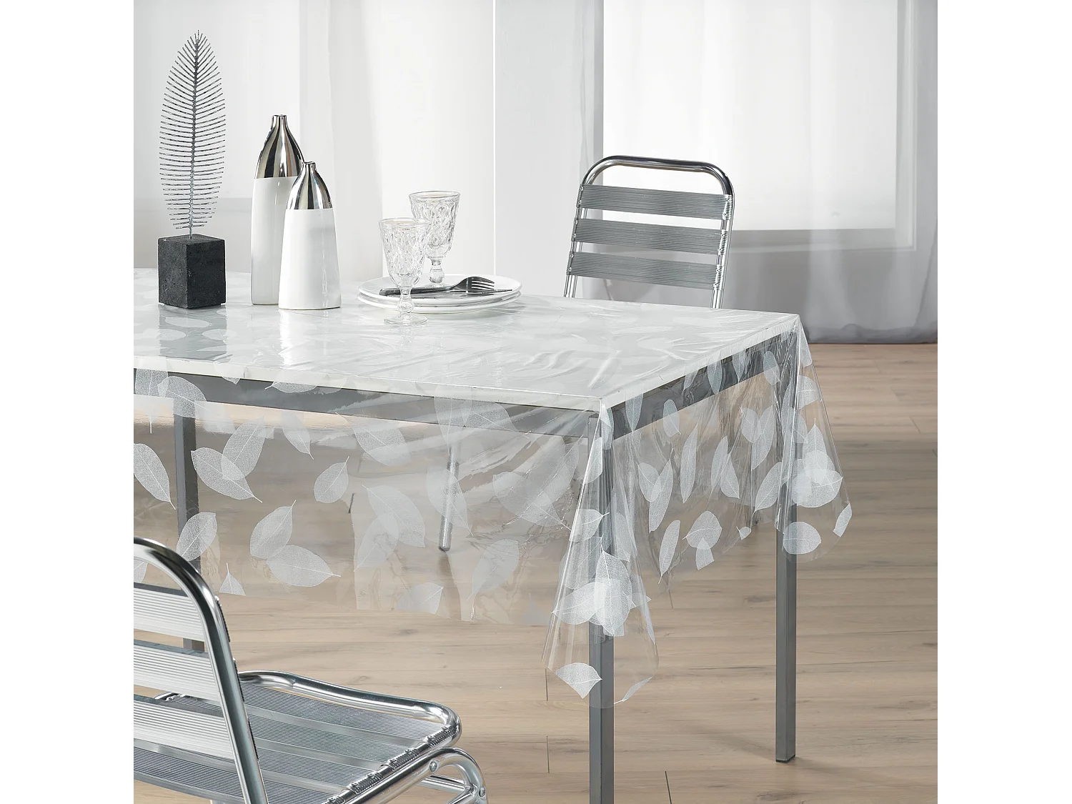 Nappe Cristal "Feuille" 140x240cm Transparent