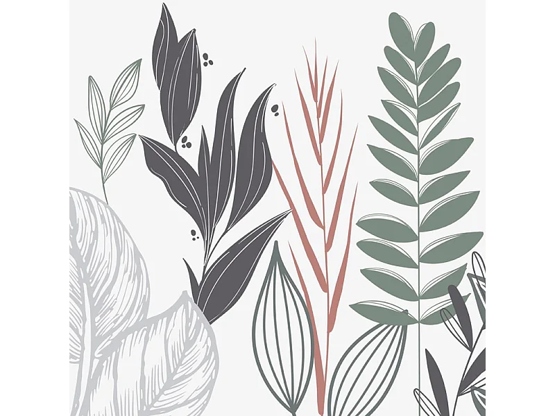 Crédence cuisine adhésive en aluminium floral vert - 200x20 cm (en 2 bandeaux)