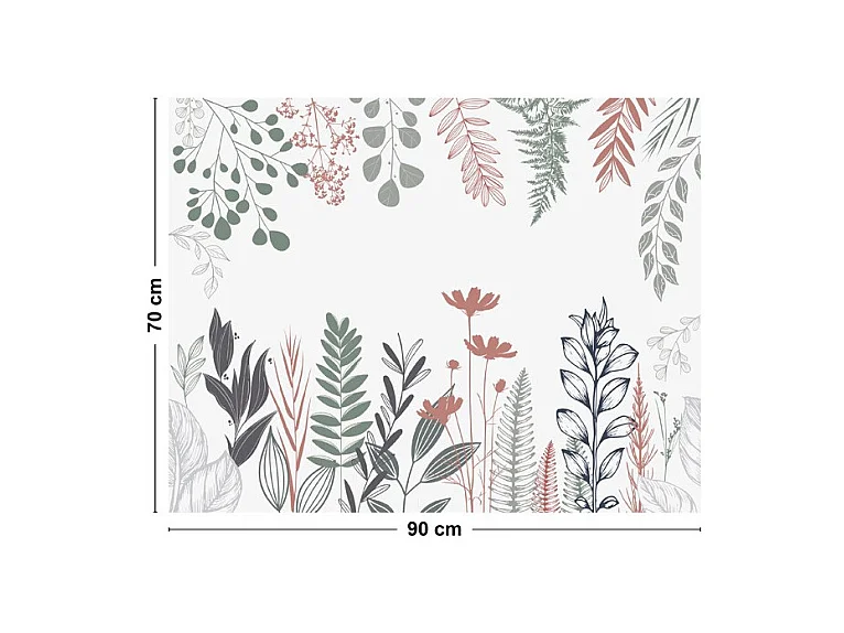 Fond de hotte adhésif en aluminium floral vert - 70x90 cm