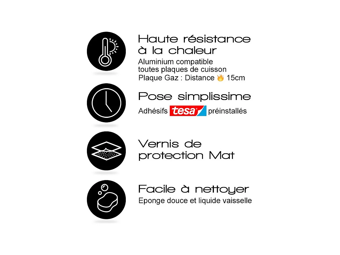 Fond de hotte adhésif en aluminium floral vert - 70x90 cm