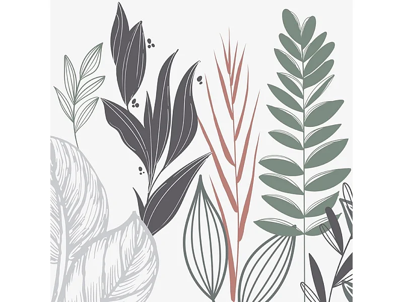 Fond de hotte en aluminium - floral bleu profond et vert - 70x90 cm