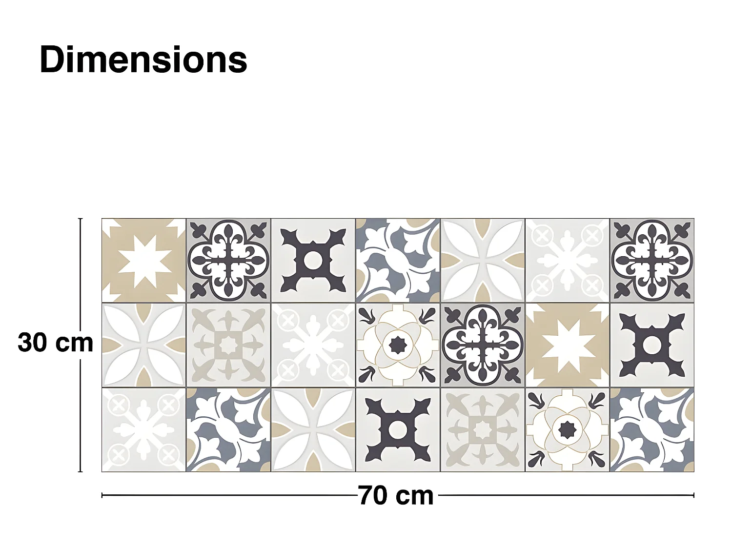 Bandeau PVC lot de 2 : L 70cmxH 30cm - Tendance Ciment Sable Bleu - PVC