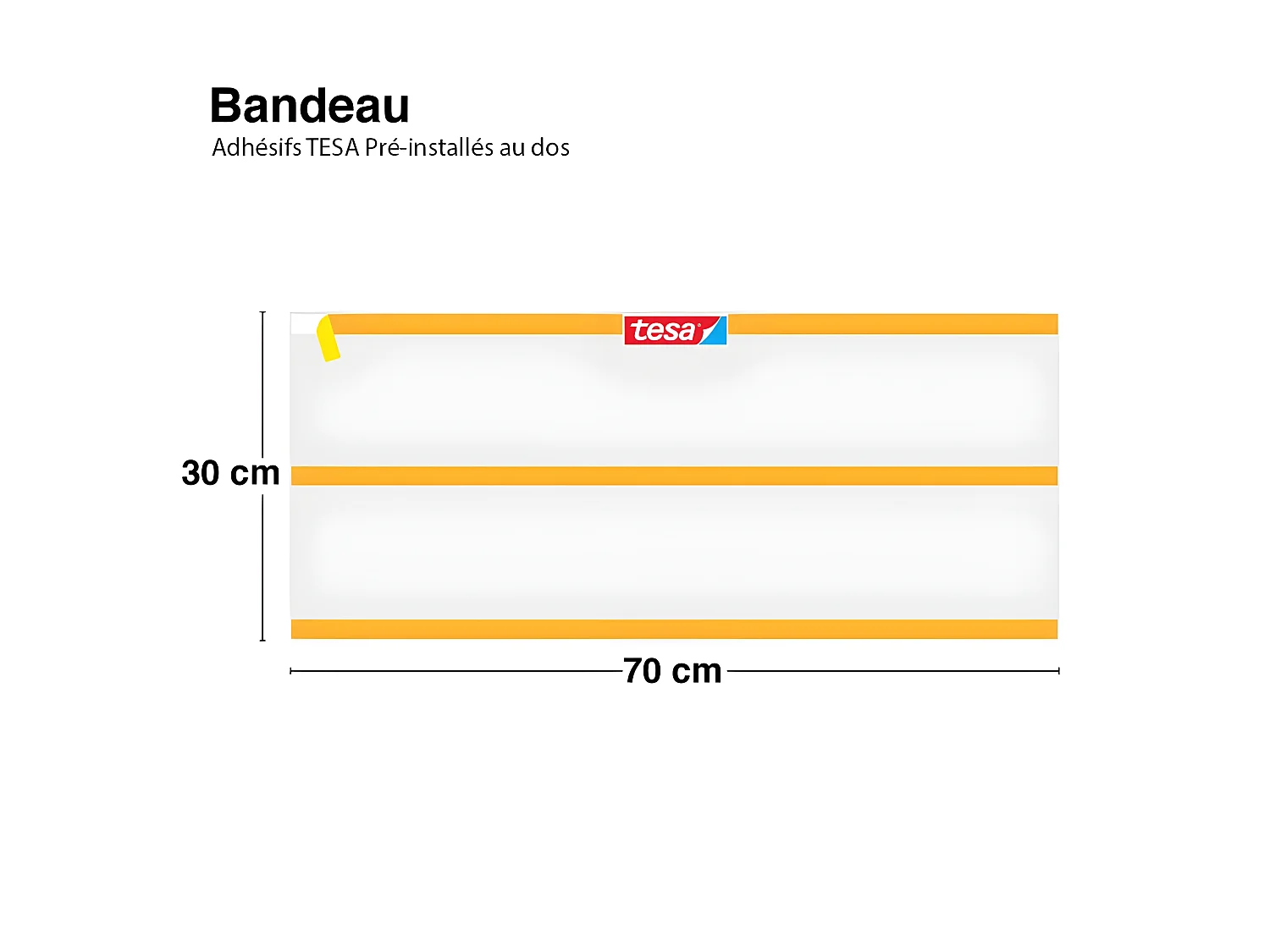 Bandeau PVC lot de 2 : L 70cmxH 30cm - Tendance Ciment Sable Bleu - PVC