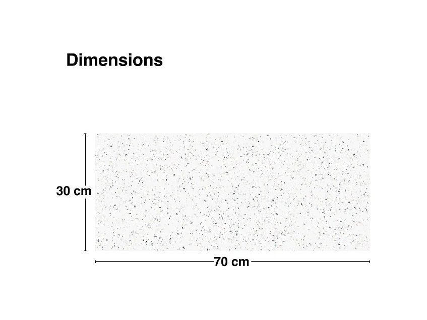 Crédence adhésive pour salle de bain en PVC style terrazzo blanc 140x30 cm (en 2 bandeaux)