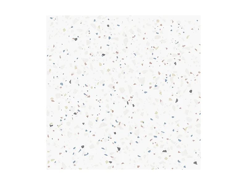 Crédence adhésive pour salle de bain en PVC style terrazzo blanc 140x30 cm (en 2 bandeaux)