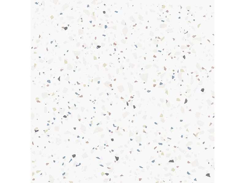 Crédence adhésive pour salle de bain en PVC style terrazzo blanc 140x30 cm (en 2 bandeaux)