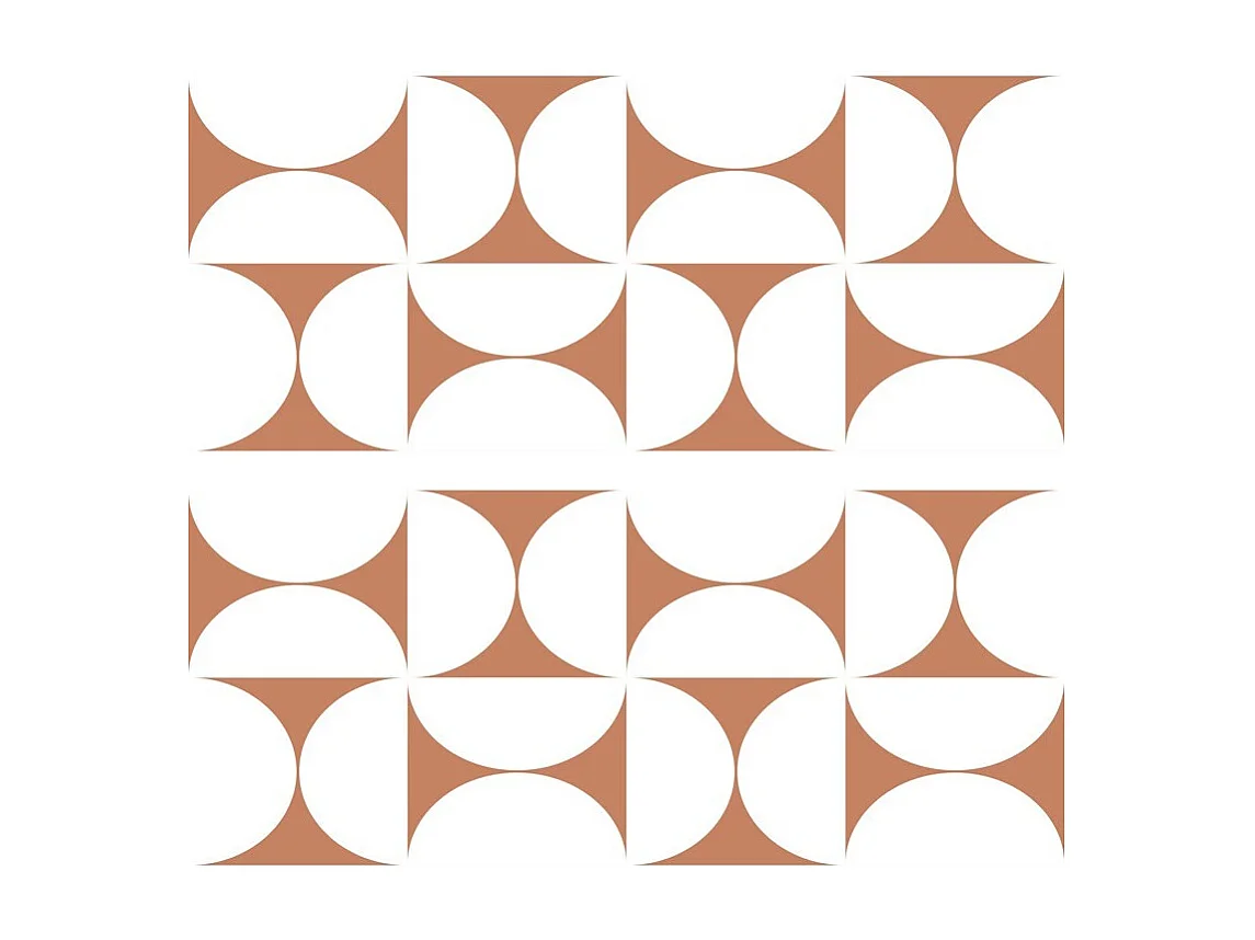 Crédence adhésive pour salle de bain en PVC géométrique terracotta 140x30 cm (en 2 bandeaux)