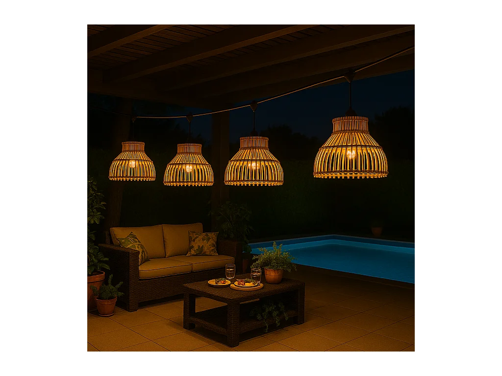 Guirlande lumineuse AMELIA Marron Rotin 6m