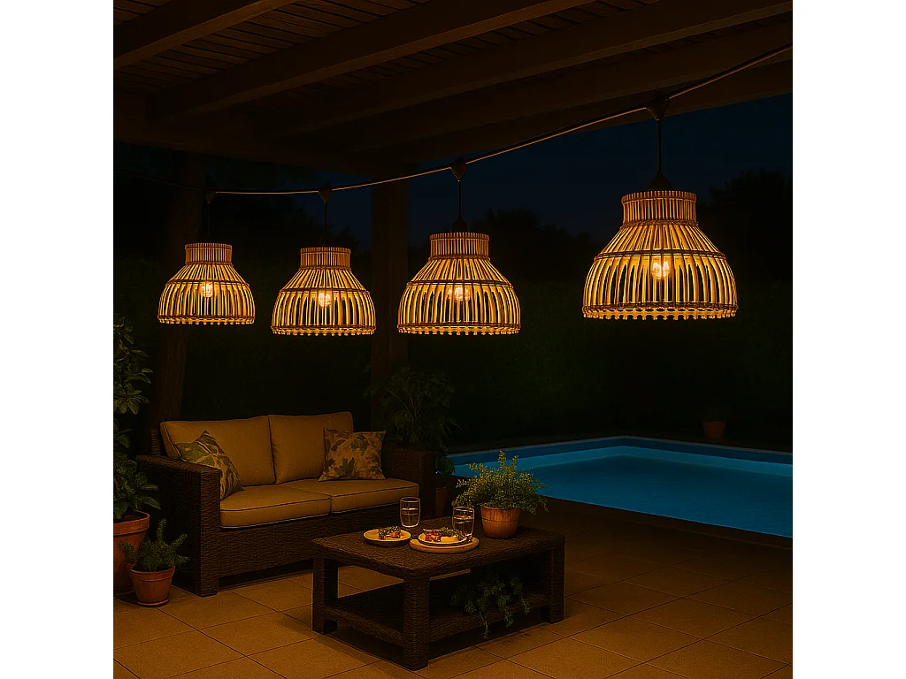 Guirlande lumineuse AMELIA Marron Rotin 6m