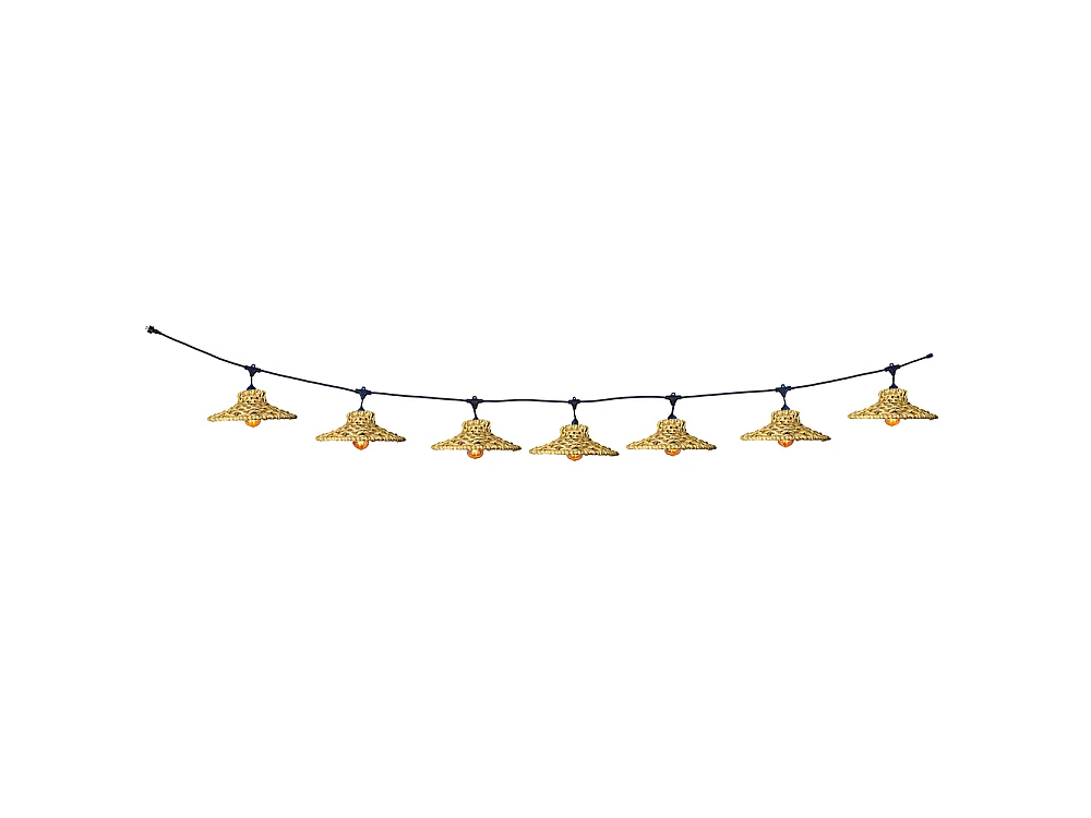 Guirlande lumineuse MOOREA Beige Jonc de mer 6m