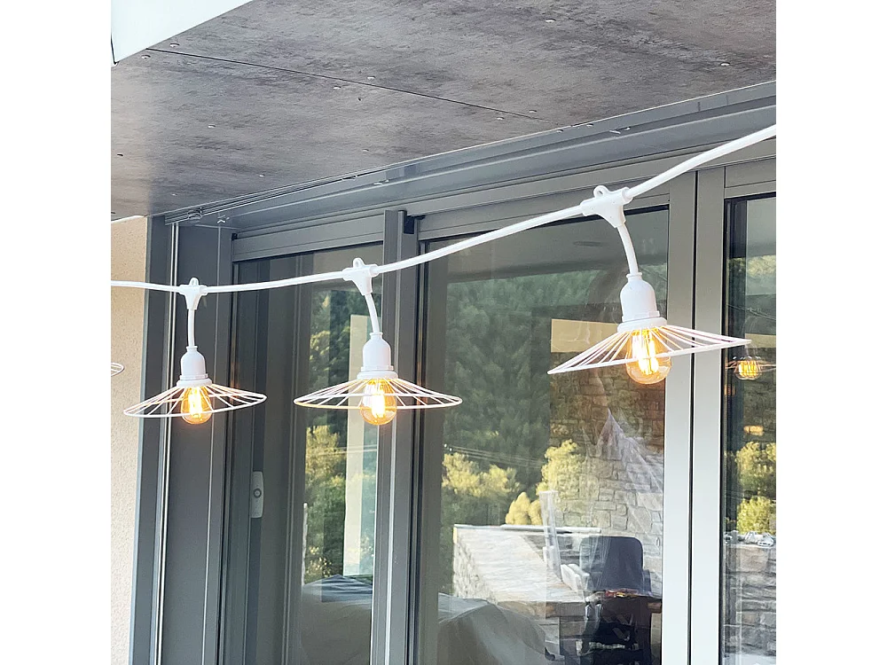Guirlande connectable CHIC CAGE Blanc 10 ampoules E27 6M