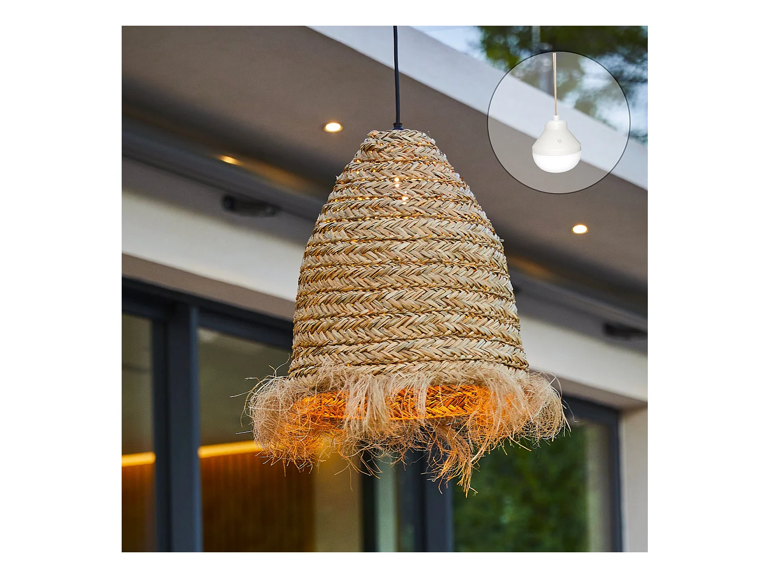 Suspension nomade ANAFI Beige Jonc de mer H47CM