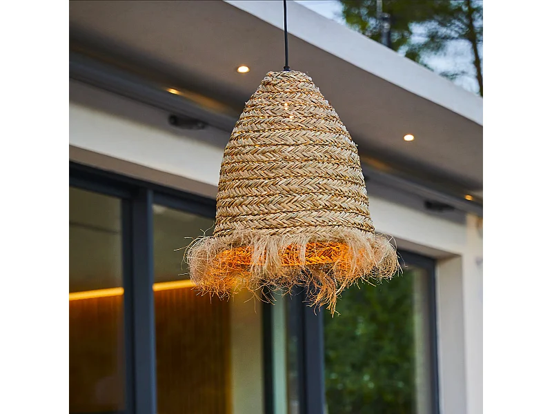 Suspension d'extérieur avec câble ANAFI Beige Fibre naturelle 5m