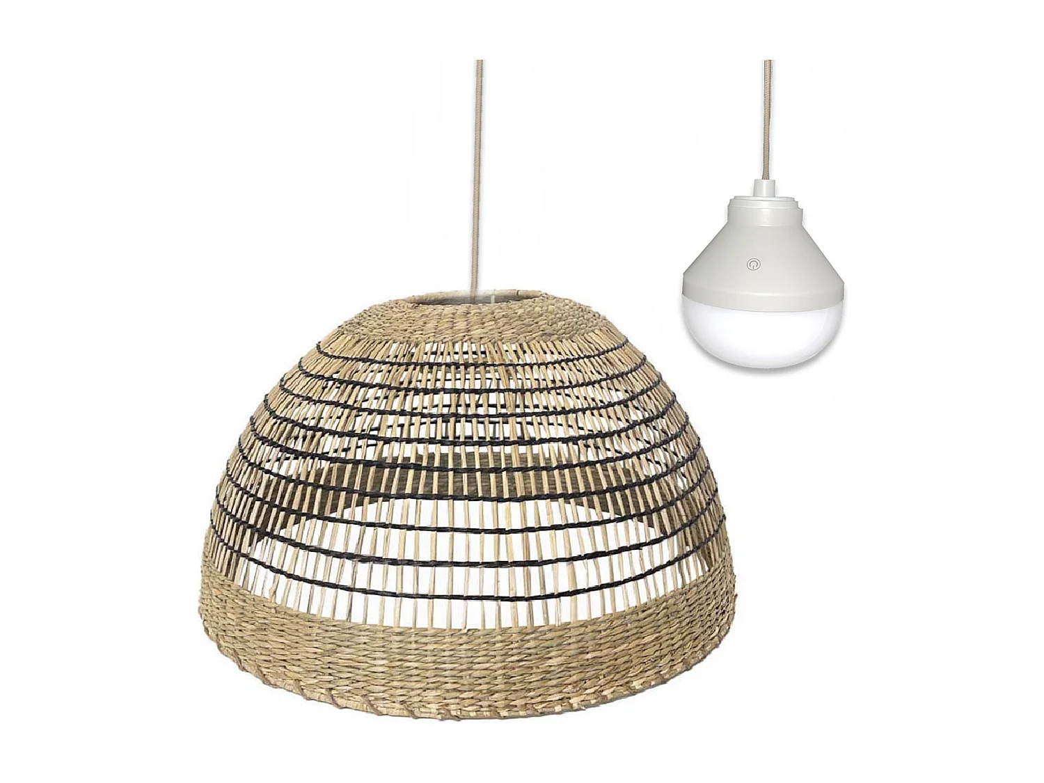 Suspension nomade CESARE Beige Herbe marine H19cm