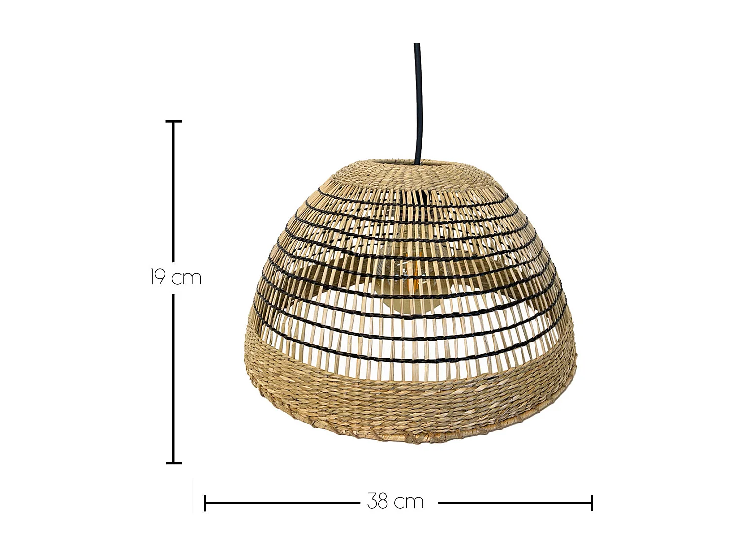Suspension nomade CESARE Beige Herbe marine H19cm