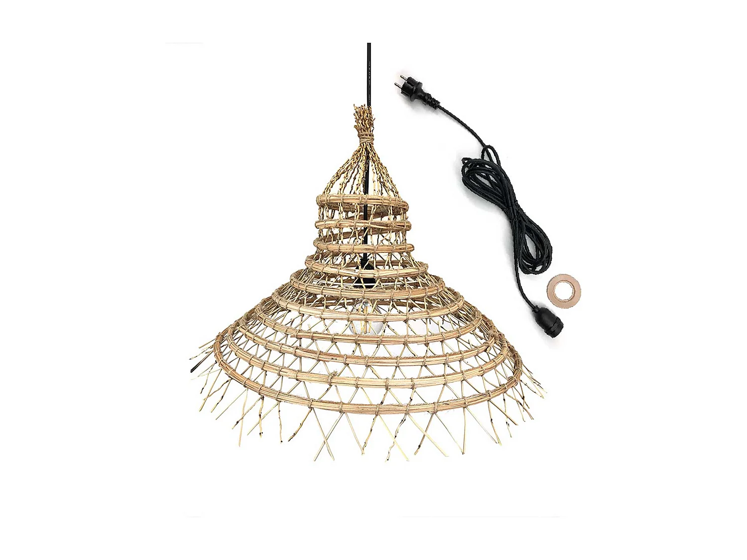 Suspension d'extérieur avec cable GAIA Beige Fibre naturelle D60CM