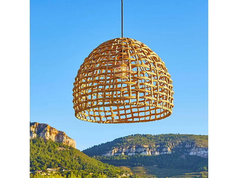 Suspension d'extérieur avec câble AMADEO Beige Fibre naturelle H38cm