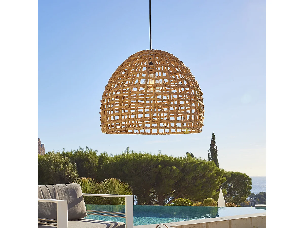 Suspension d'extérieur avec câble AMADEO Beige Fibre naturelle H38cm