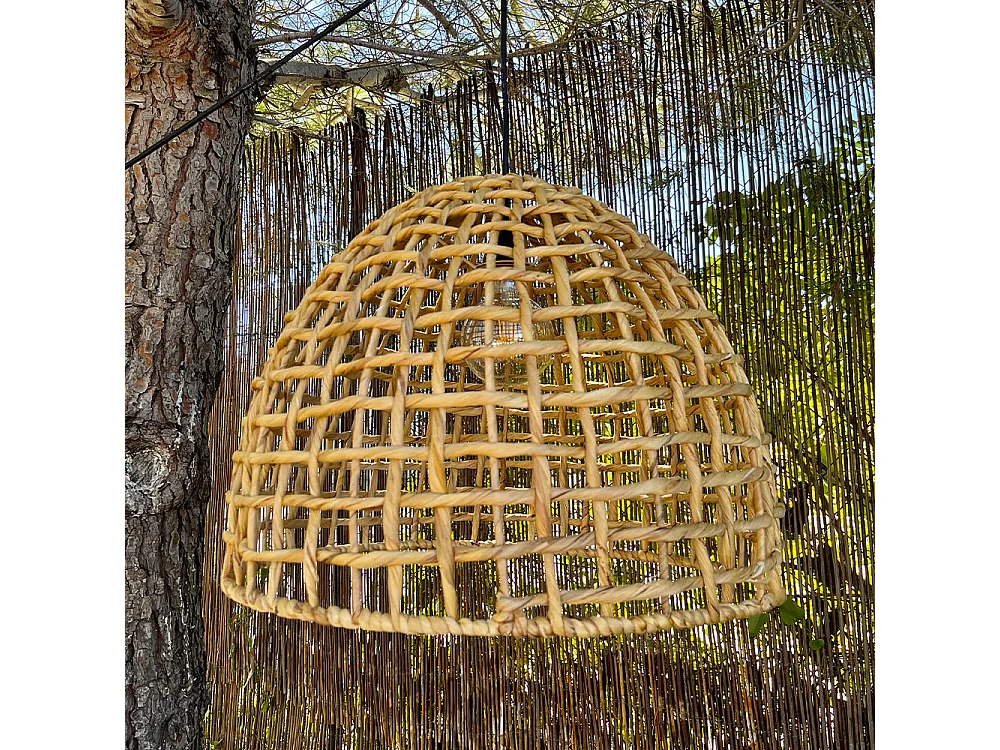 Suspension d'extérieur avec câble AMADEO Beige Fibre naturelle H38cm