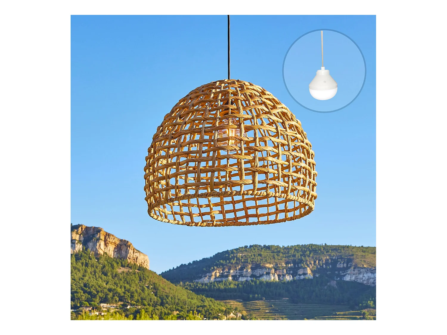 Suspension nomade AMADEO Beige Jonc de mer D50CM