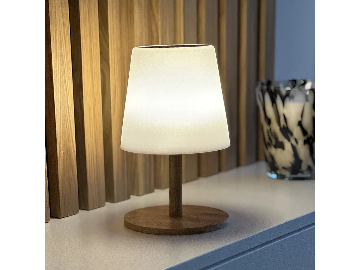 Lampe de table solaire STANDY MINI WOOD SOLAR H25cm