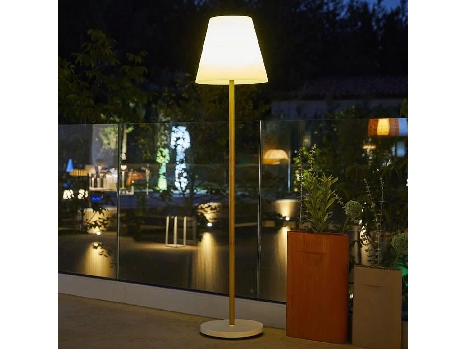 Lampe de table solaire STANDY MINI WOOD SOLAR H25cm