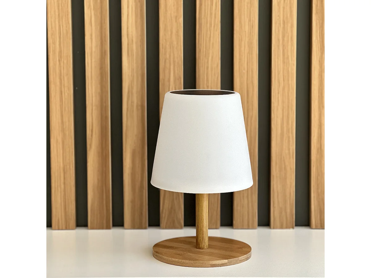 Lampe de table solaire STANDY MINI WOOD SOLAR H25cm
