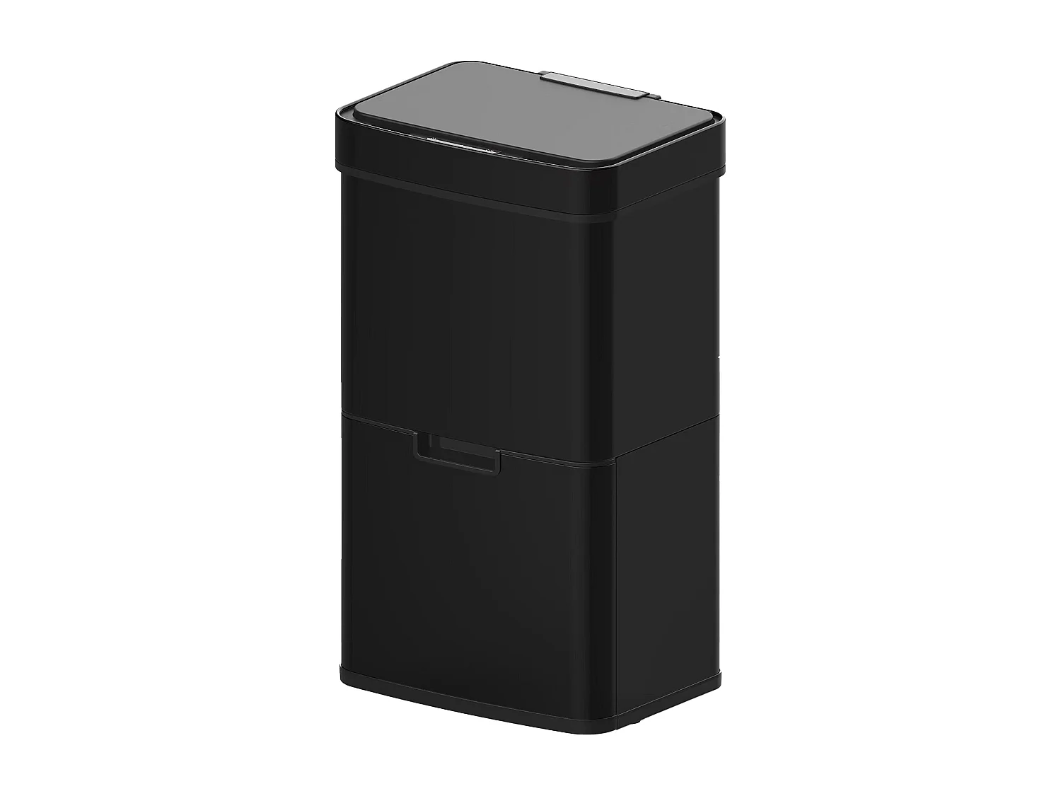 Poubelle de cuisine tri sélectif NARVIK Noir Acier inoxydable 75L