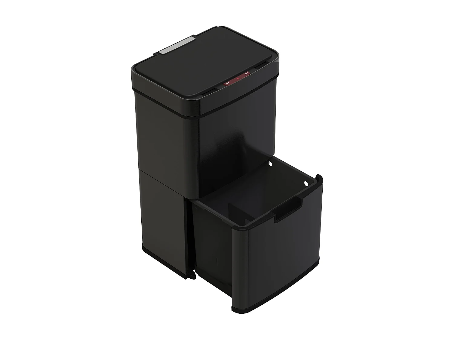 Poubelle de cuisine tri sélectif NARVIK Noir Acier inoxydable 75L