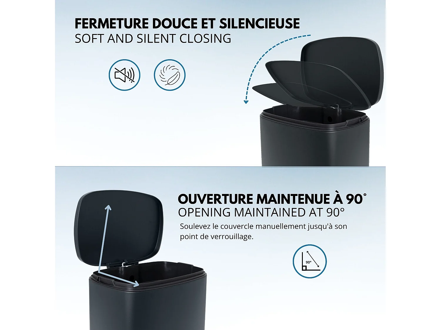 Kosz na Śmieci z Pedałem Inox ADMIRAL szary 50L