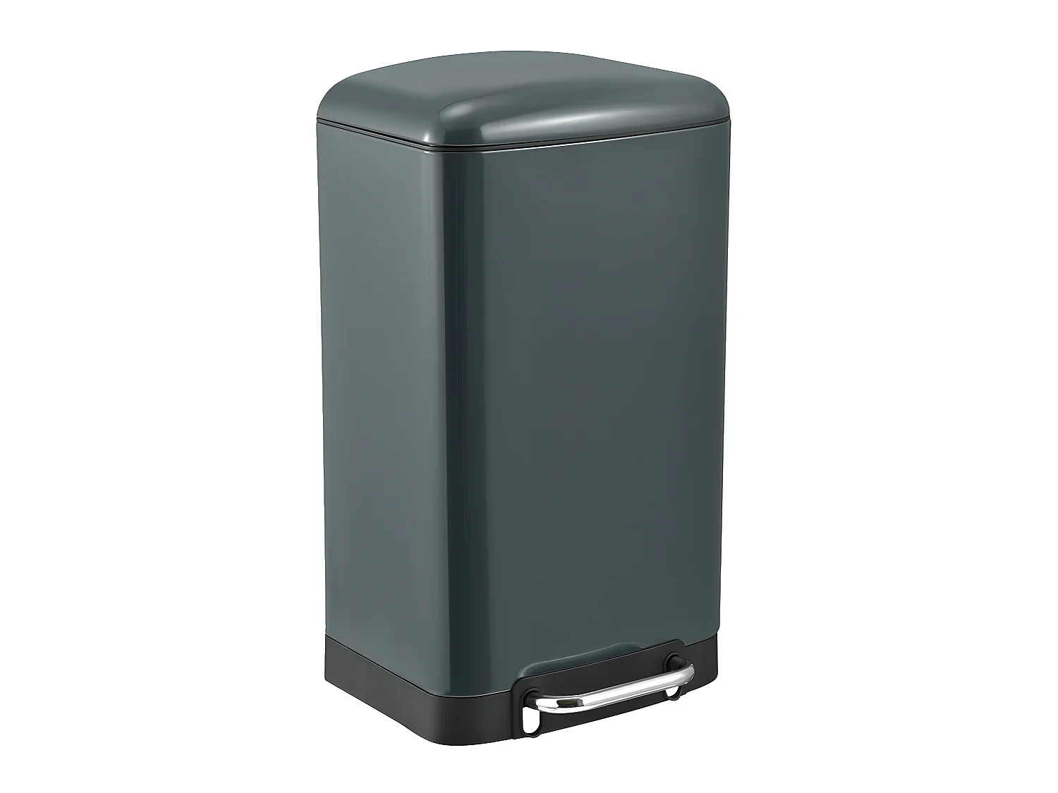 Poubelle de cuisine à pédale GREENWICH Gris Acier inoxydable 40 L