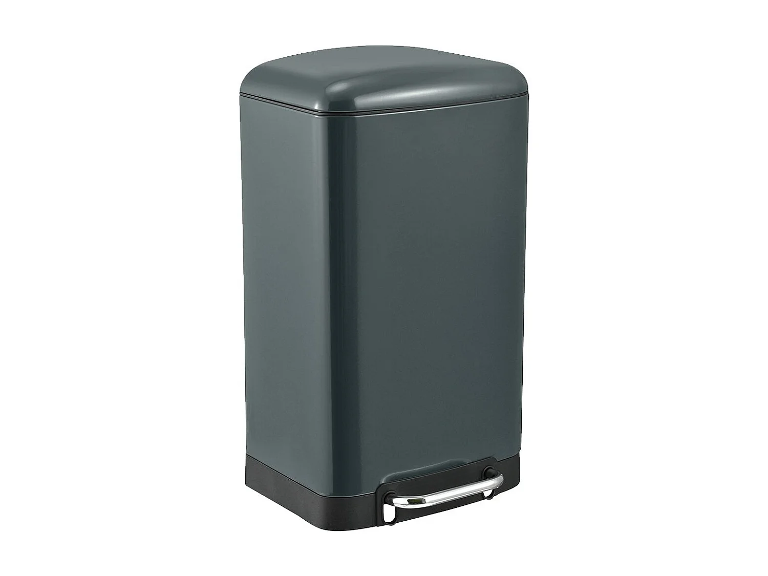 Poubelle de cuisine à pédale GREENWICH Gris Acier inoxydable 40L