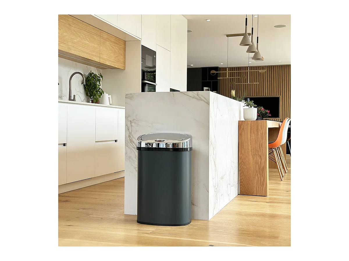 Poubelle de cuisine automatique MAJESTIC Gris Acier inoxydable 58 L