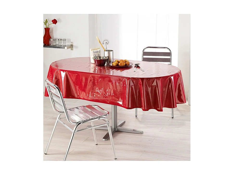 Toile Cirée de Protection Ovale "Cristal" 140x240cm Transparent