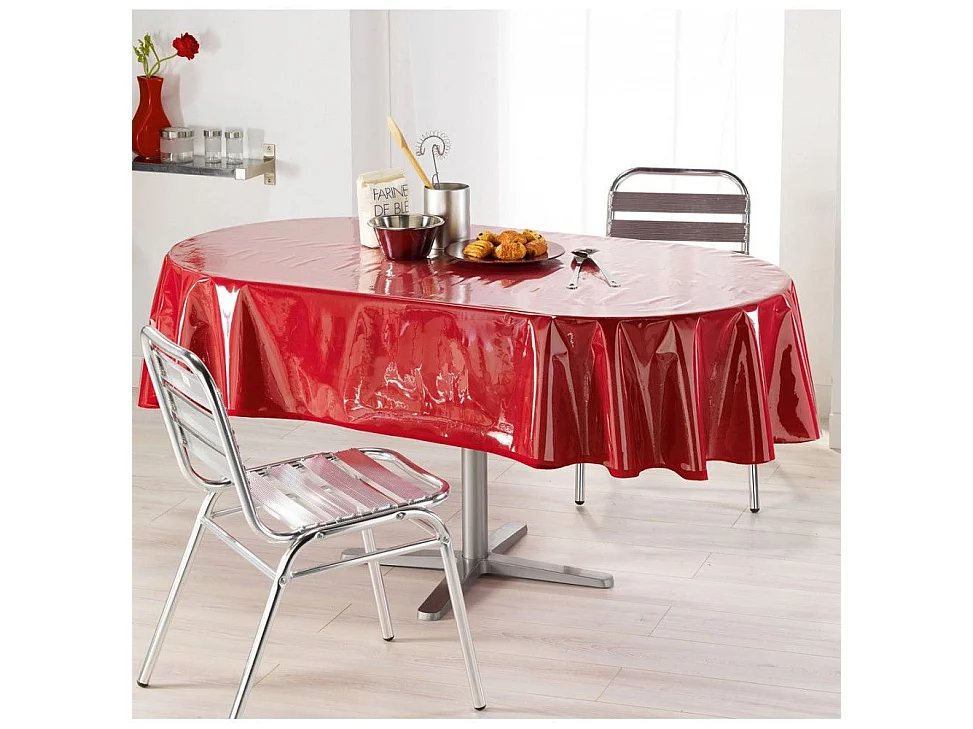 Toile Cirée de Protection Ovale "Cristal" 140x240cm Transparent