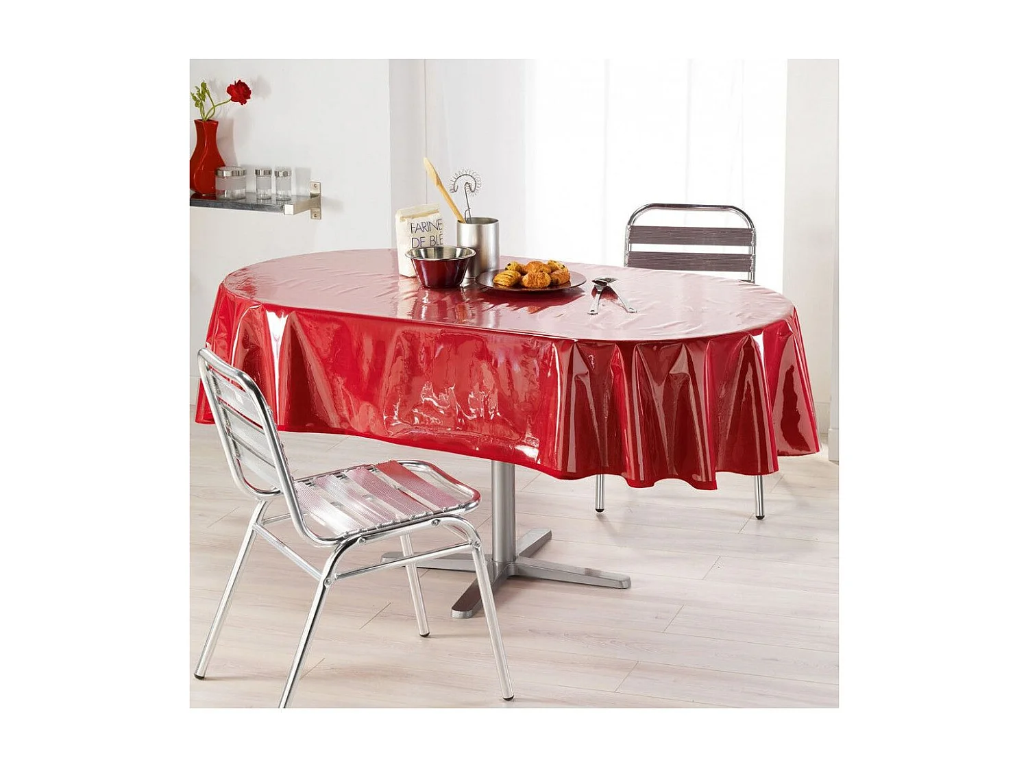 Toile Cirée de Protection Ovale "Cristal" 140x240cm Transparent