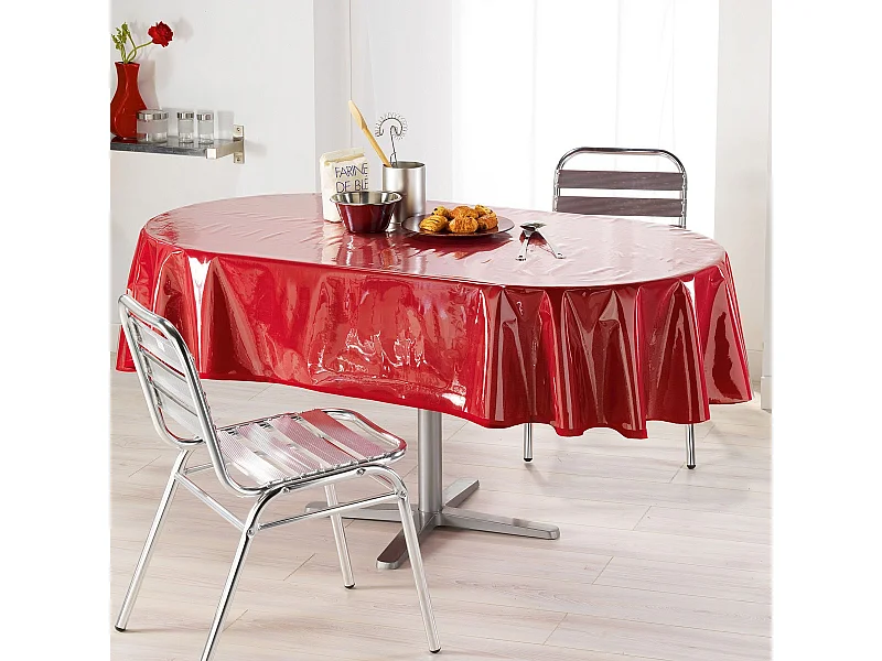Toile Cirée de Protection Ovale "Cristal" 140x240cm Transparent